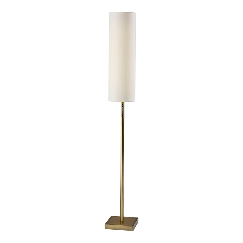 Matilda LED Floor Lamp with Smart Switch Antique Brass