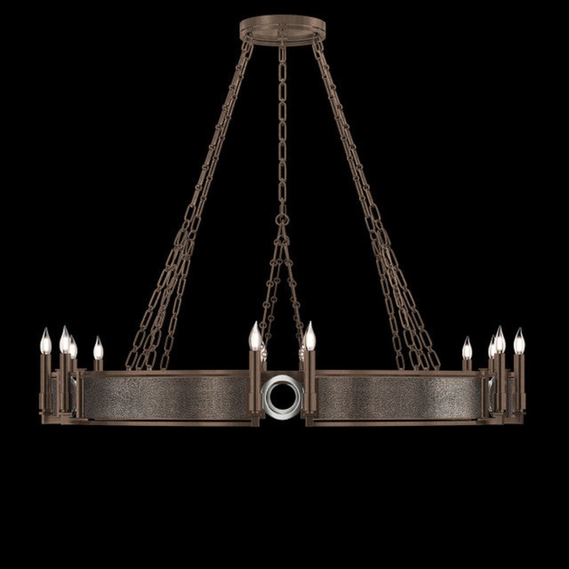 Mirage 49.75″W Round Chandelier Bronze/Nickel/Pebble