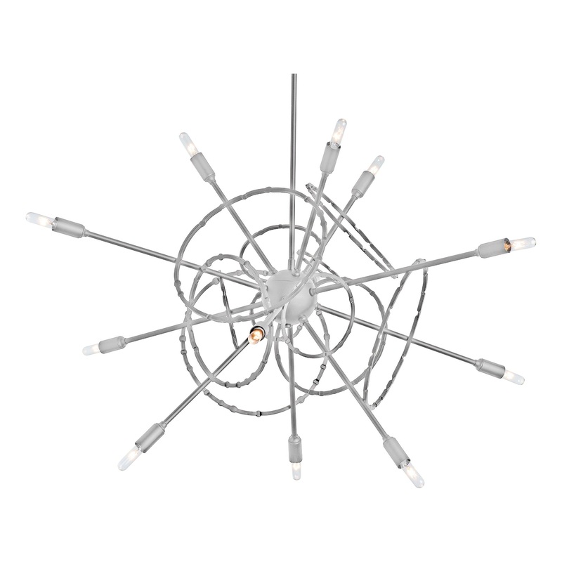Olympus 12-Light Starburst Pendant Vintage Platinum