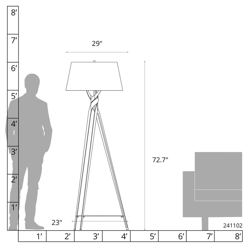Tryst Floor Lamp Dark Smoke White