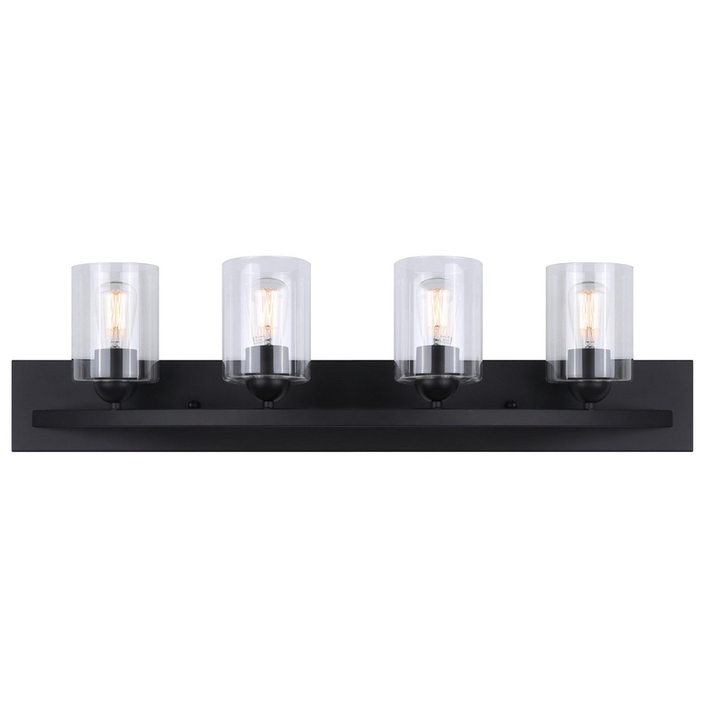 Canarm IVL370A04BK-CL Hampton Four Light Vanity Matte Black