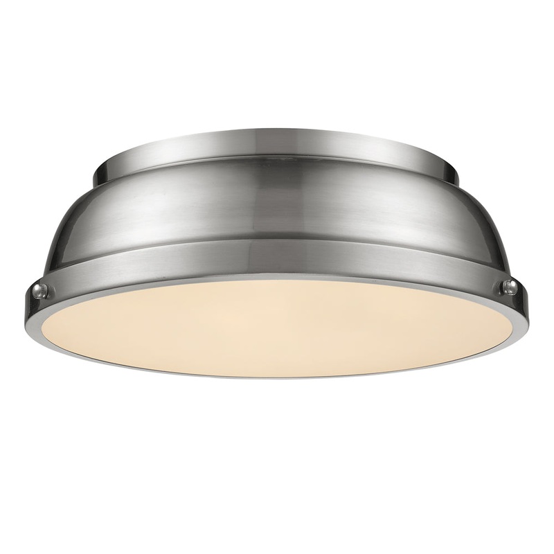 Duncan 14″ Flush Mount in Pewter with a Pewter Shade