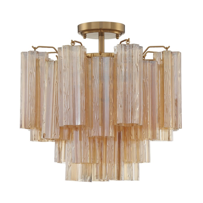 Four Light Semi Flush Mount from the Addis Collection in Aged Brass Finish by Crystorama