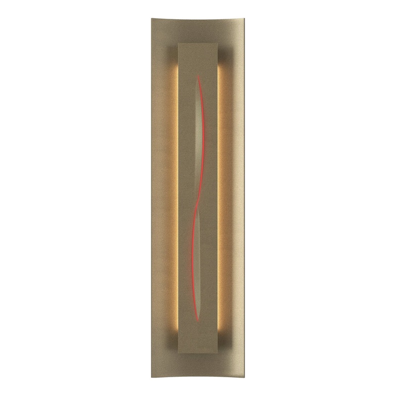 Gallery Sconce Soft Gold Red Glass (RR)