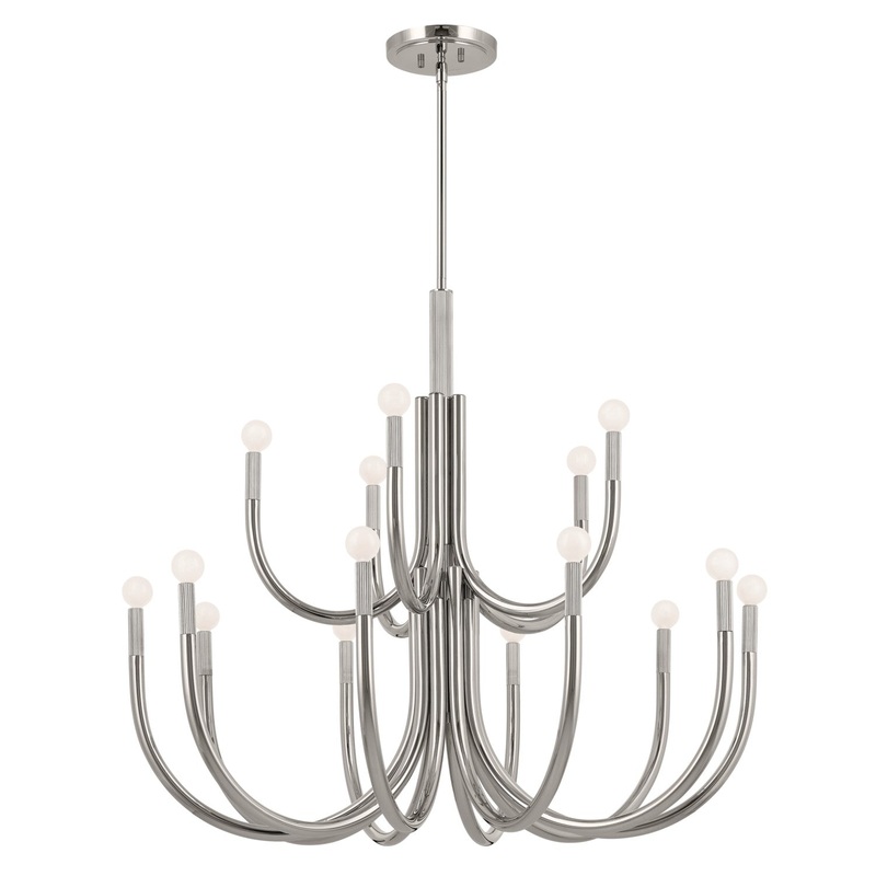 Kichler 52552PN 15 Light Chandelier, Polished Nickel