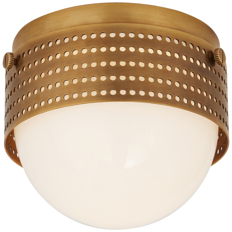 LED Solitaire from the Precision Collection in Antique-Burnished Brass Finish by Visual Comfort Signature