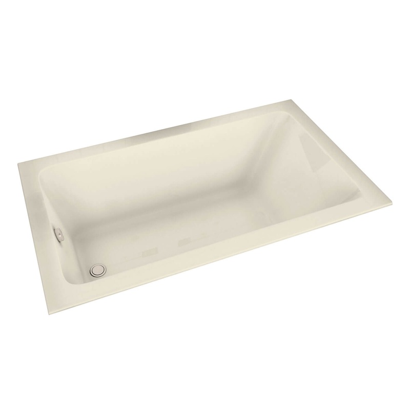 MAAX 101460-000-004 Pose 7236 Acrylic Drop-in End Drain Bathtub in Bone