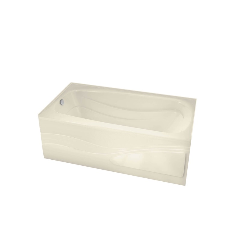 MAAX 102201-003-004-002 Tenderness 6032 Acrylic Alcove Right-Hand Drain Whirlpool Bathtub in Bone