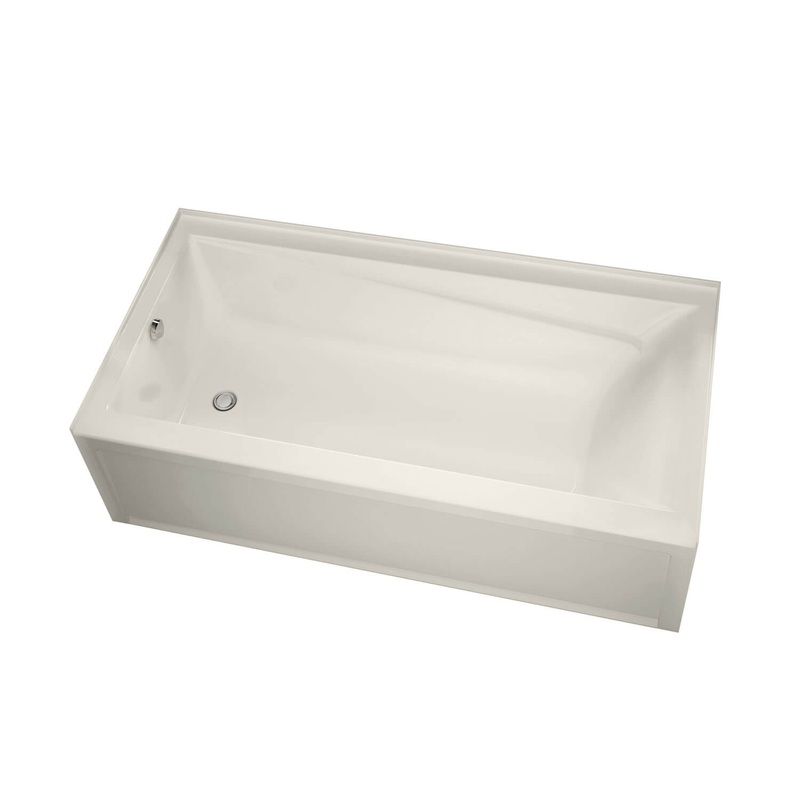MAAX 106173-R-103-007 Exhibit 6036 IFS AFR Acrylic Alcove Right-Hand Drain Aeroeffect Bathtub in Biscuit