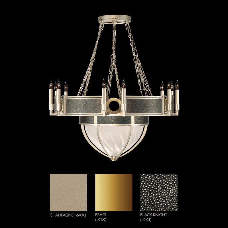Mirage 35.75″W Round Chandelier Champagne/Brass/Black Knight