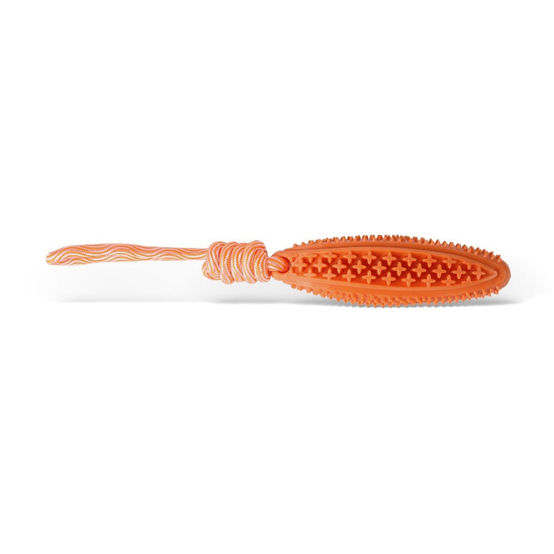 Orange Star Long Olive Durable Cotton Rope Dog Toy Set (2-Pack) – Chew, Tug & Treat Dispensing Ball for Dental Health