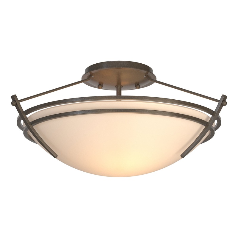 Presidio Tryne Small Semi-Flush Dark Smoke Opal Glass (GG)