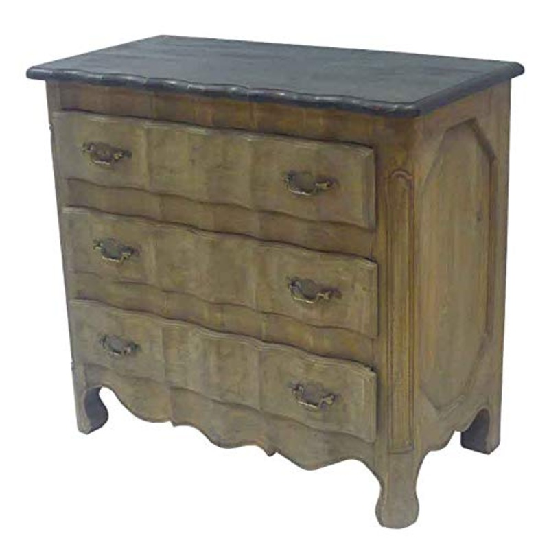 Q and Q – Cassettiera a 3 cassetti, in rovere naturale, 90 x 45 x 80 cm