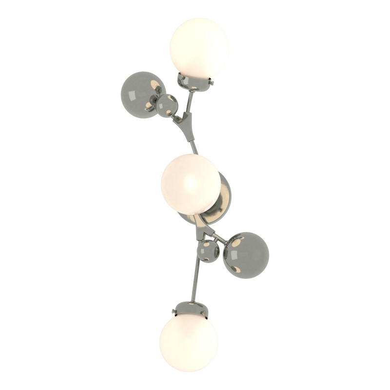 Sprig Sconce Sterling Opal Glass (GG)