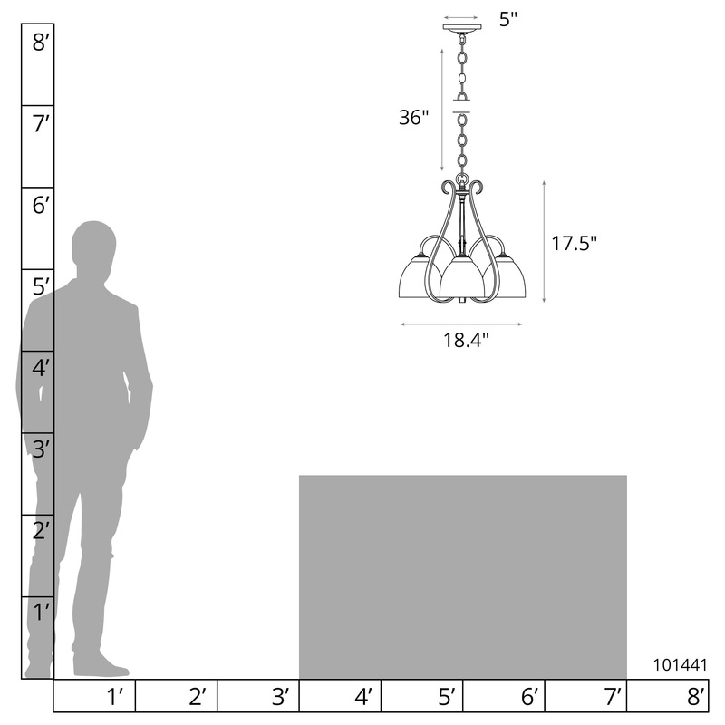Sweeping Taper 3-Arm Chandelier Ink Opal Glass (GG)