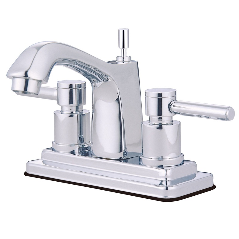 Concord KS8641DL Two-Handle 3-Hole Deck Mount 4″ Centerset Bathroom Faucet with Brass Pop-Up, Polished Chrome