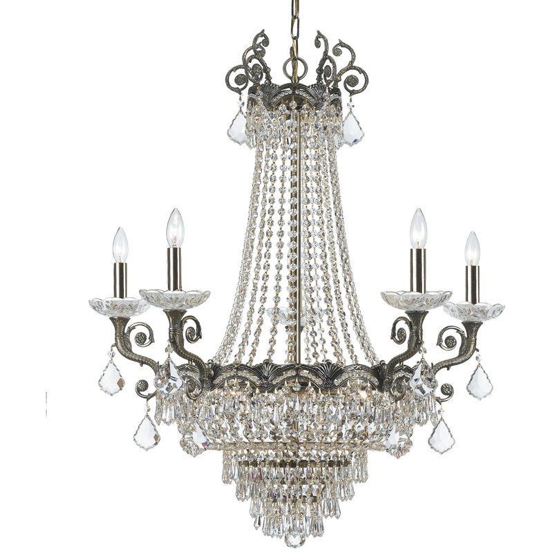 Crystorama 1486-HB-CL-S Majestic 11 Light Chandelier Historic Brass