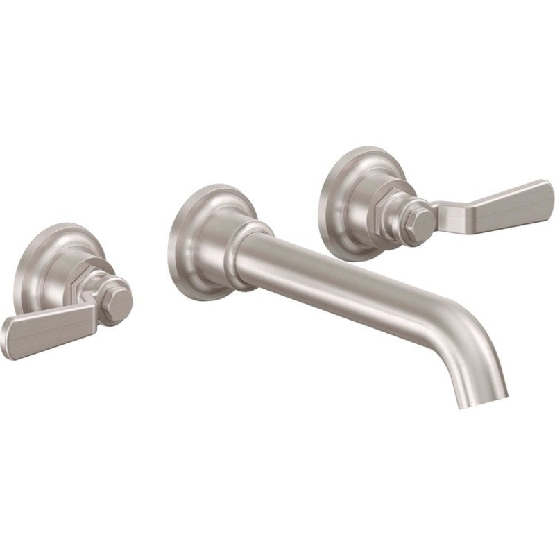 Lavatory Trim Descanso Works Vessel Wall 2 Lever Matte White ADA 1.2 Gallons per Minute