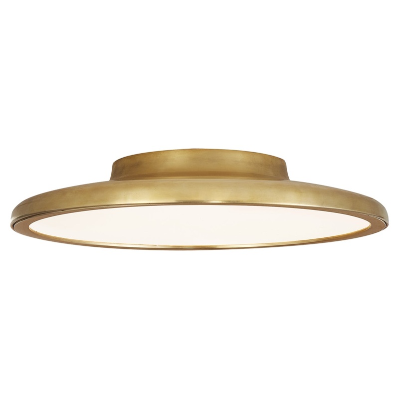 LED Flush Mount from the Dot Collection in Natural Brass Finish by Visual Comfort Signature
