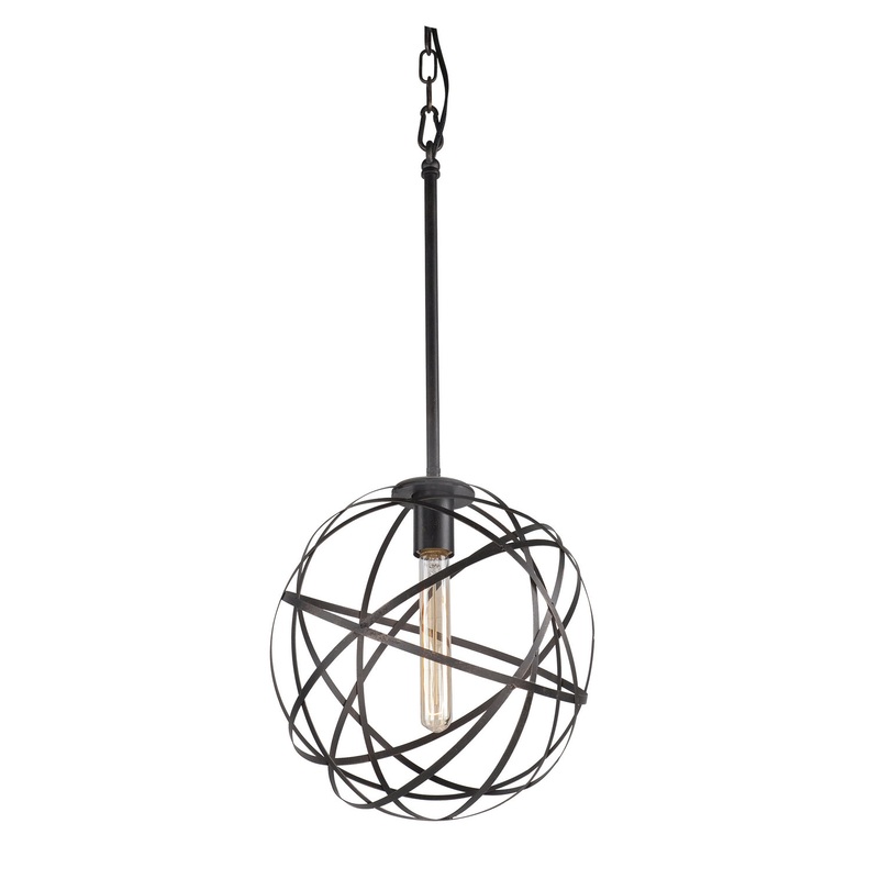 One Light Pendant from the Atom Collection in Black Finish by Matteo Lighting