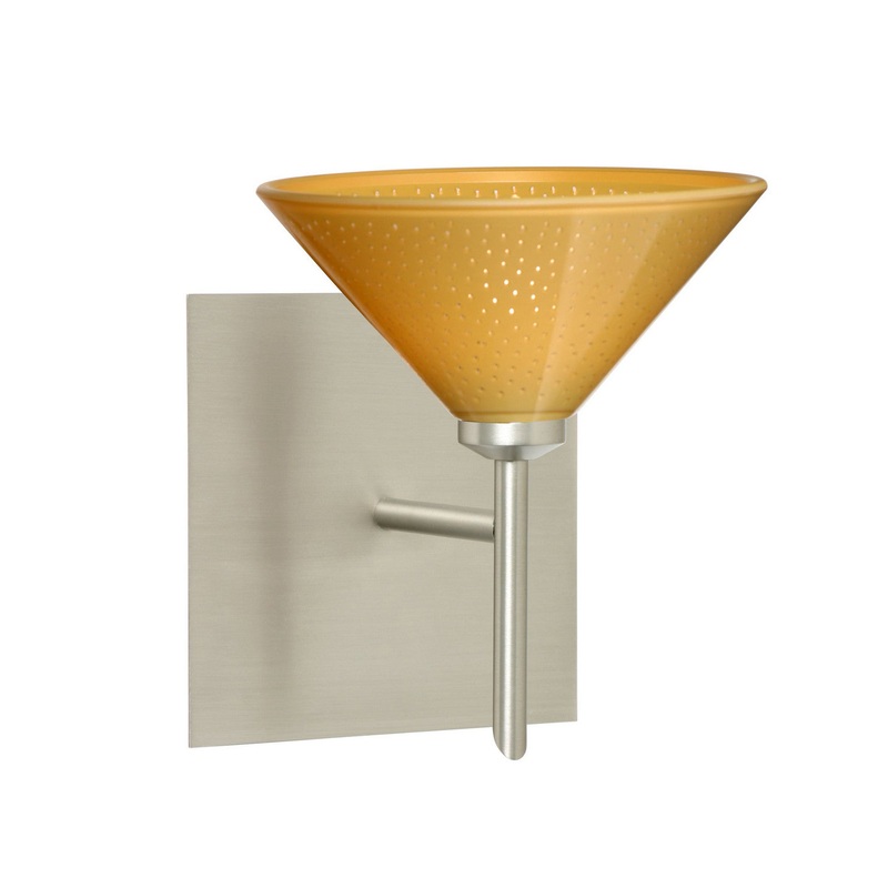 One Light Wall Sconce from the Kona Collection in Satin Nickel Finish by Besa