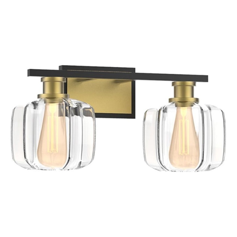 Oxley 2-Light Vanity Matte Black and Brass