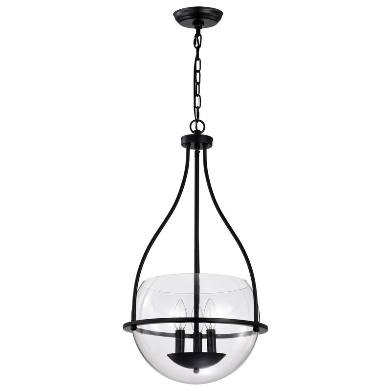 Three Light Pendant from the Amado Collection in Matte Black Finish by Nuvo Lighting