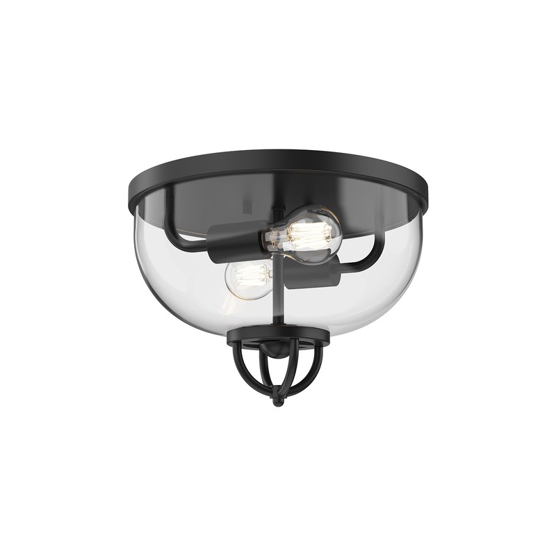 Two Light Flush Mount from the Lancaster Collection in Aged Gold|Chrome|Matte Black Finish by Alora