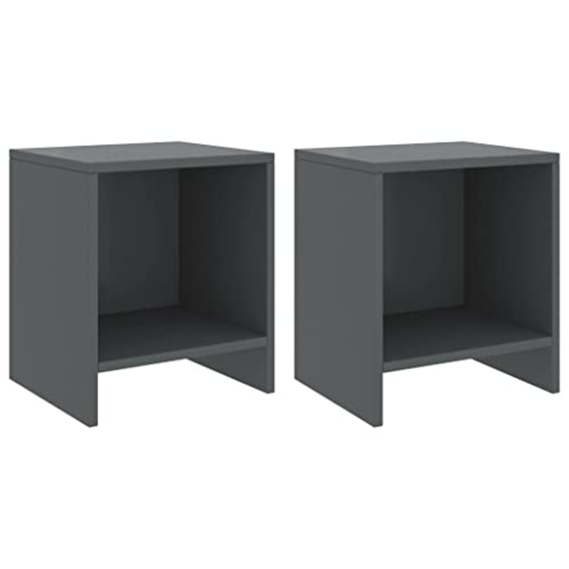 vidaXL Comodini 2 pz Grigio Scuro 35x30x40 cm in Pino Massello
