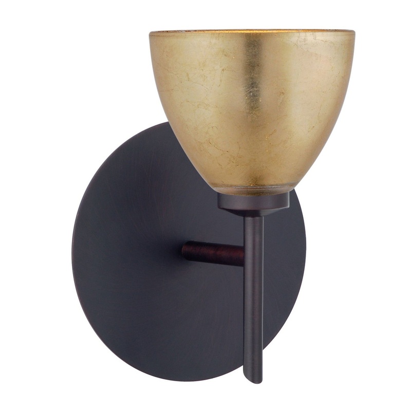 Besa 1SW-1758GF-BR Divi One Light Wall Sconce Bronze