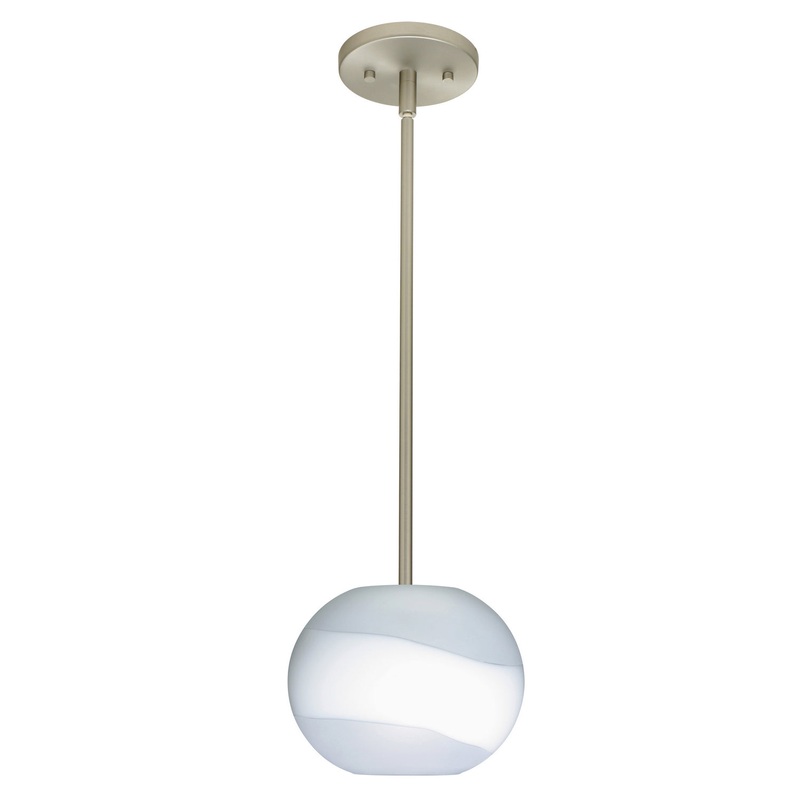 Besa 1TT-477699-LED-SN Luna One Light Pendant Satin Nickel