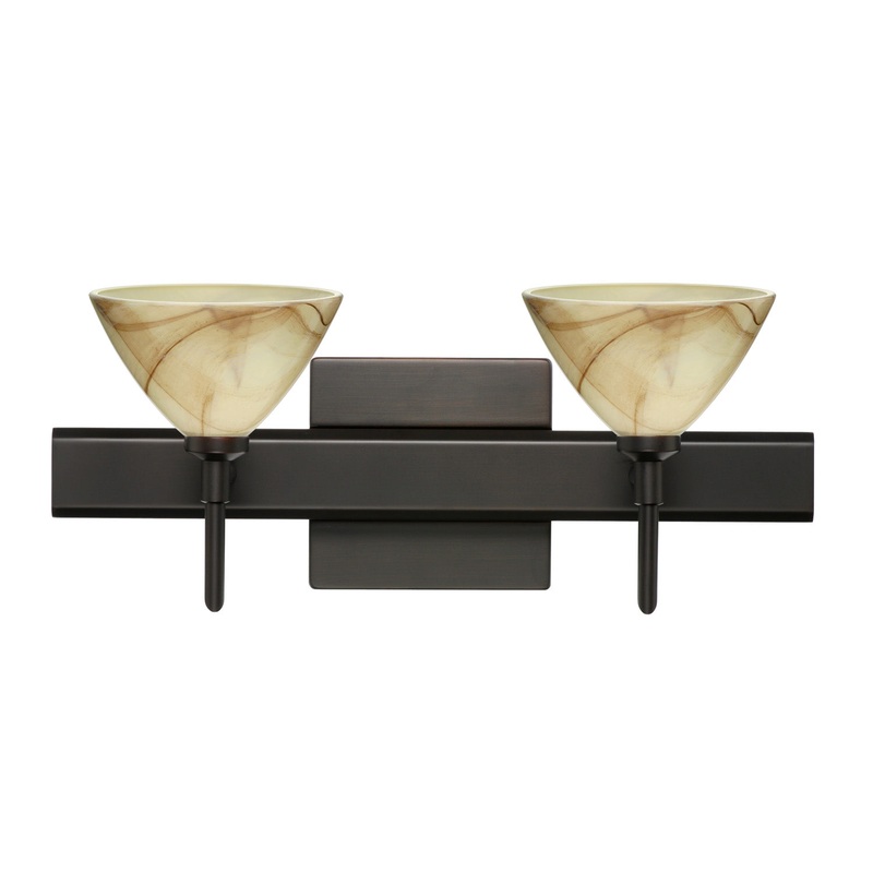 Besa 2SW-174383-BR-SQ Domi Two Light Wall Sconce Bronze