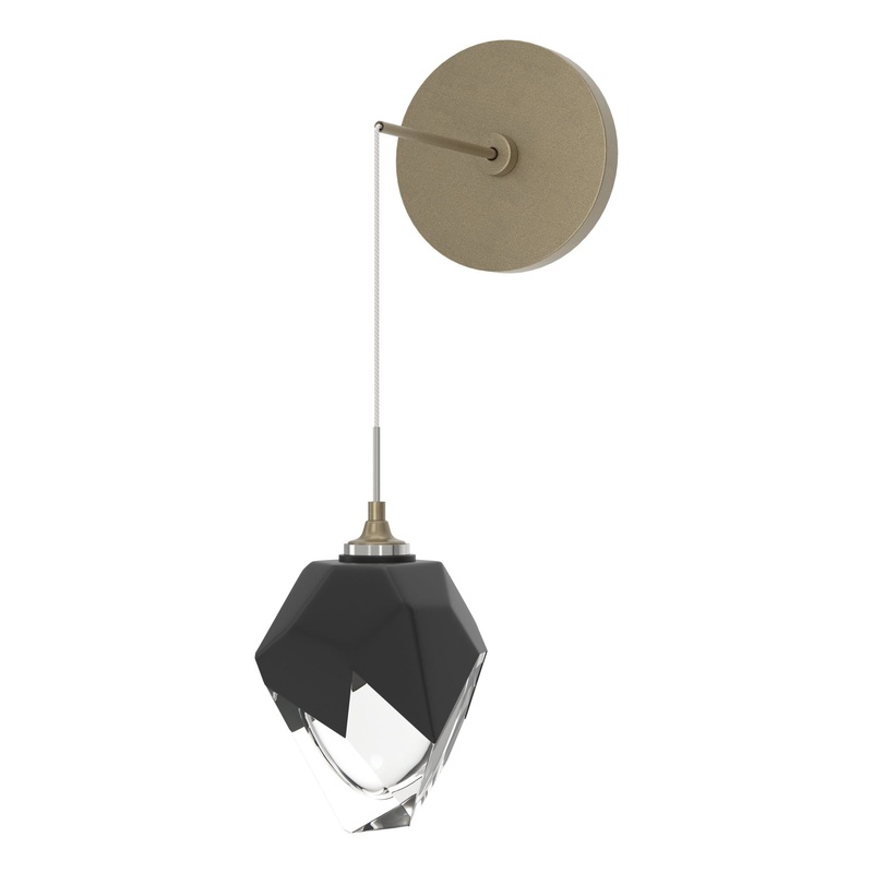 Chrysalis Small Low Voltage Sconce Soft Gold Black Crystal (BP)