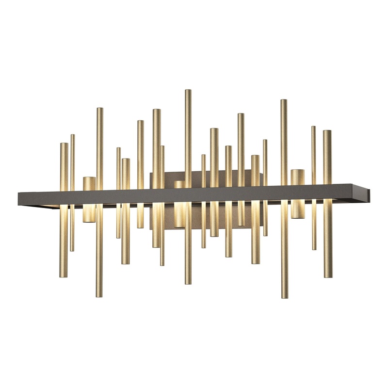 Cityscape LED Sconce Dark Smoke Soft Gold
