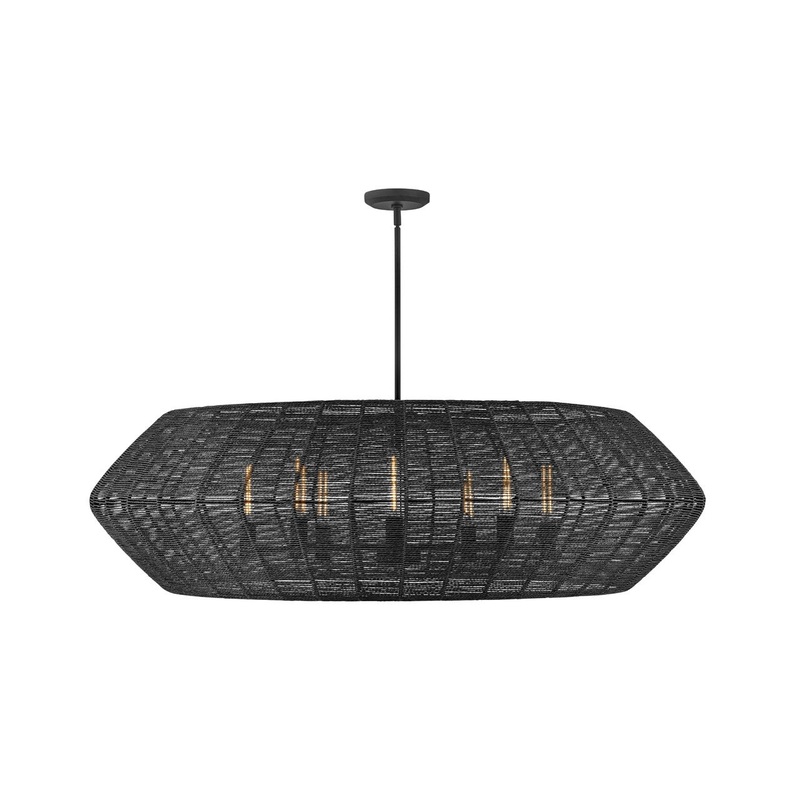 LED Chandelier from the Luca Collection in Black Finish by Hinkley