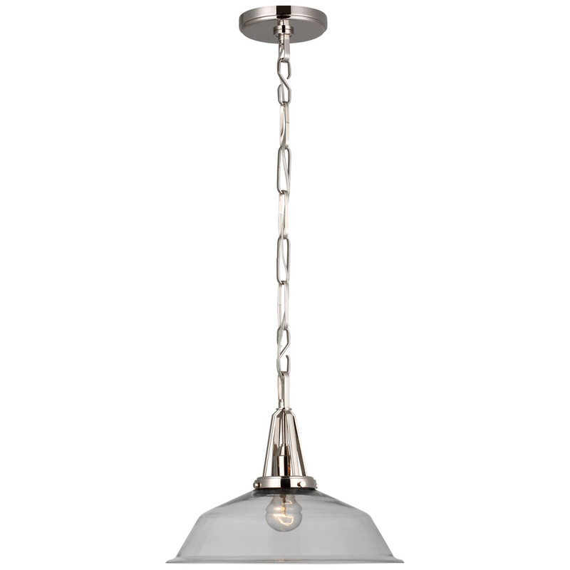 LED Pendant from the Layton Collection in Polished Nickel Finish by Visual Comfort Signature