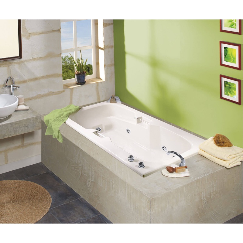 MAAX 100074-000-001-000 Lopez 6636 Acrylic Alcove End Drain Bathtub in White