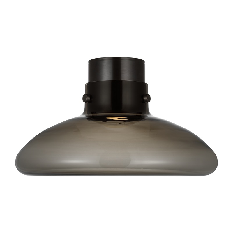 Morgan 18 Flush Mount Burnished Bronze with Smoke Glass