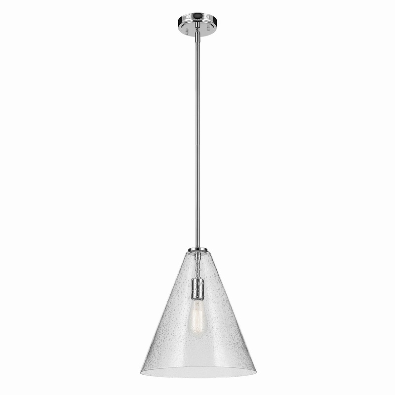 One Light Pendant from the Everly Collection in Chrome Finish by Kichler