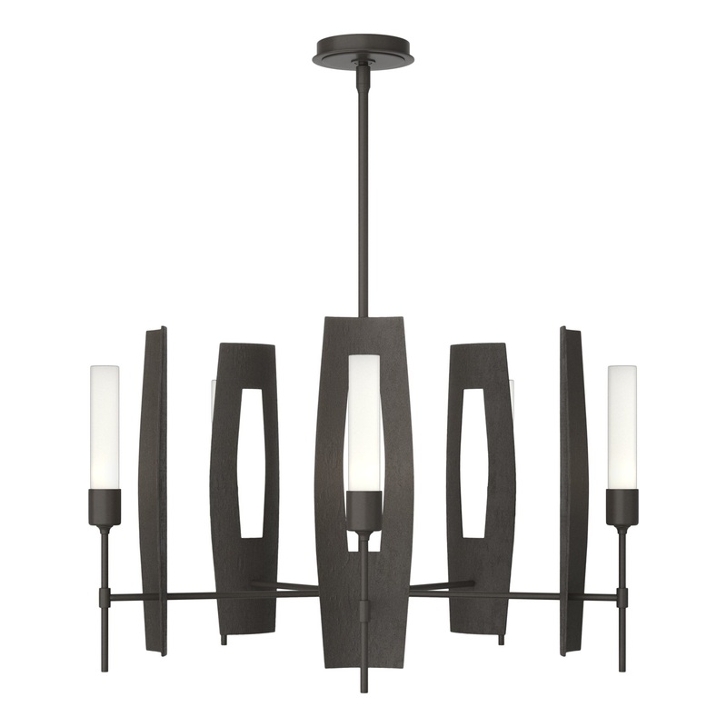 Passage 5-Light Circular Pendant Dark Smoke Frosted Glass (FD)