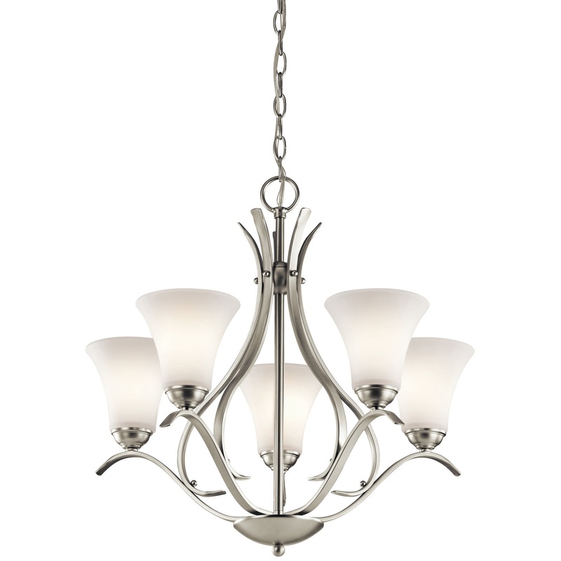 Kichler 43504NI Five Light Chandelier, Brushed Nickel