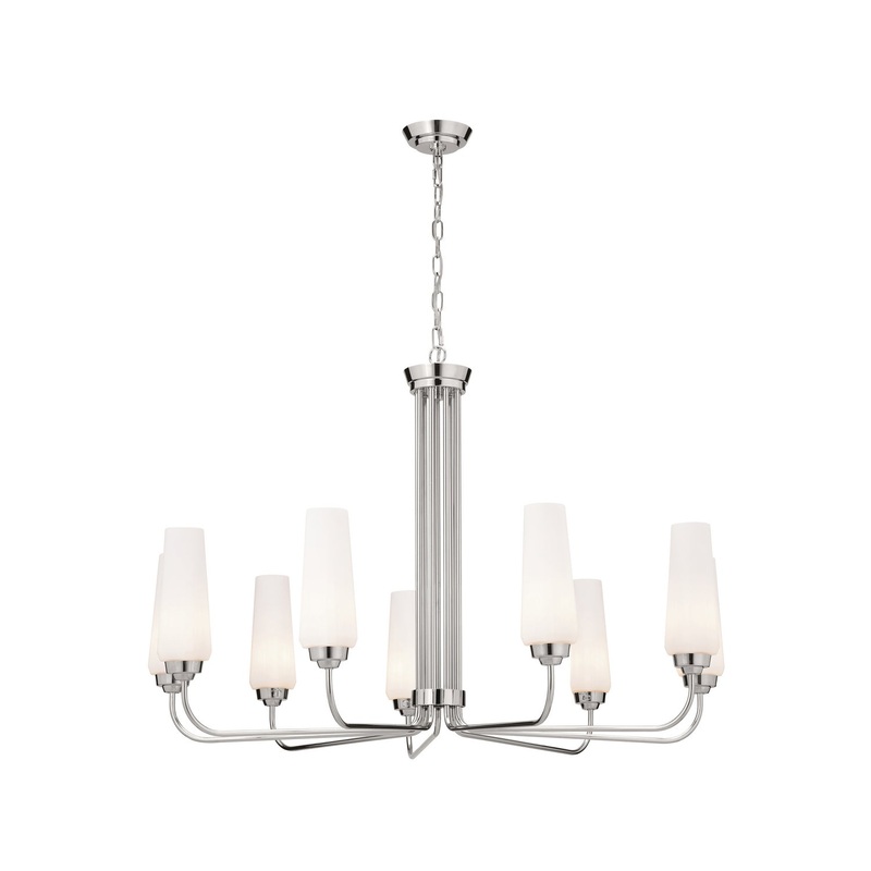 Kichler 52481PN Nine Light Chandelier, Polished Nickel