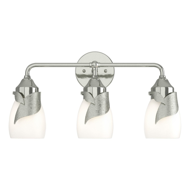 Lapas 3-Light Bath Sconce Sterling Opal Glass (GG)