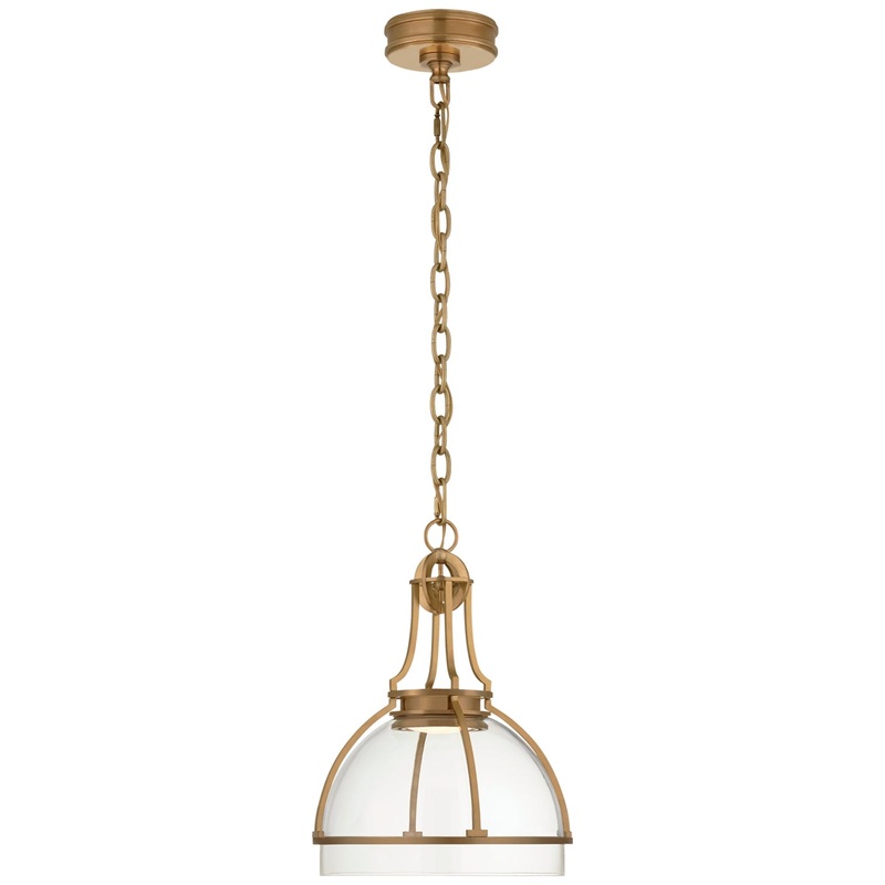 LED Pendant from the Gracie Collection in Antique-Burnished Brass Finish by Visual Comfort Signature