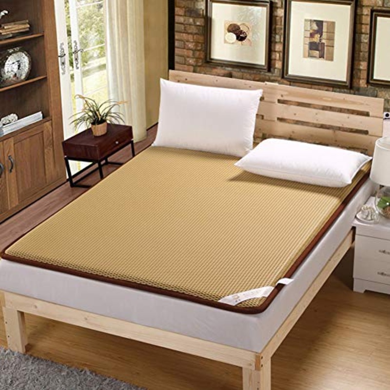 Nileco Traspirabilit Materasso Letto Futon,Morbido Materasso Tatami Camera da Letto Materasso da Terra Dormitorio Studentesco Sottile Giapponese Roll Up Materasso-Marrone Chiaro Gemello