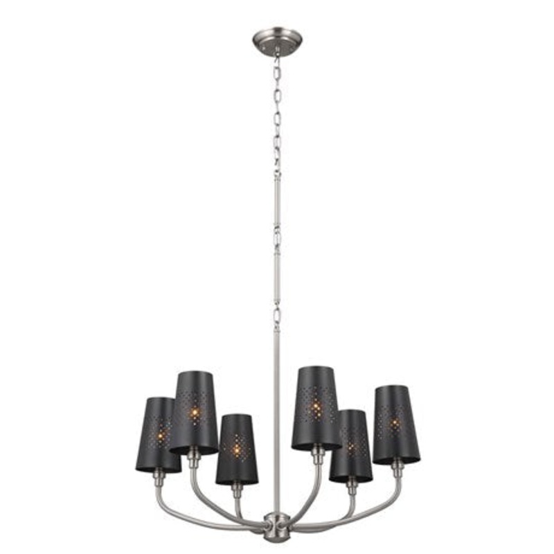 Six Light Chandelier from the Adeena Collection in Classic Pewter Finish by Kichler