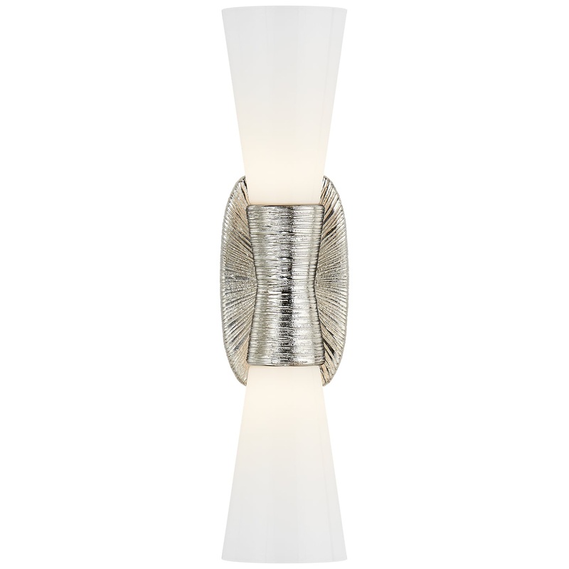 Two Light Bath Sconce from the Utopia Collection in Polished Nickel Finish by Visual Comfort Signature