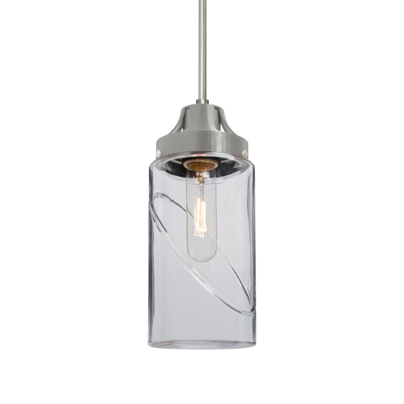 Besa 1JC-BLINKCL-SN Blink One Light Pendant Satin Nickel