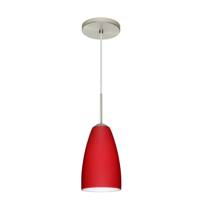 Besa 1JT-1511RM-LED-SN Riva One Light Pendant Satin Nickel