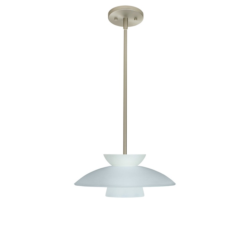 Besa 1TT-451325-LED-SN Trilo One Light Pendant Satin Nickel